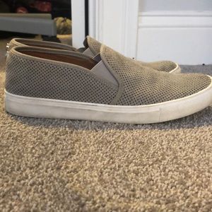 gray steve madden slip ons